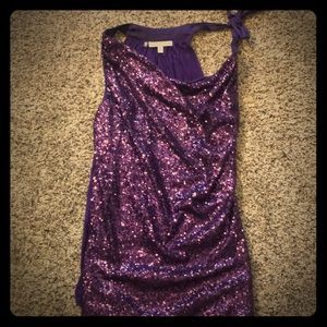Purple sequined tank top